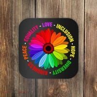 Kindness Peace Equality Love Inclusion Hope Diversity Coaster thumb 0