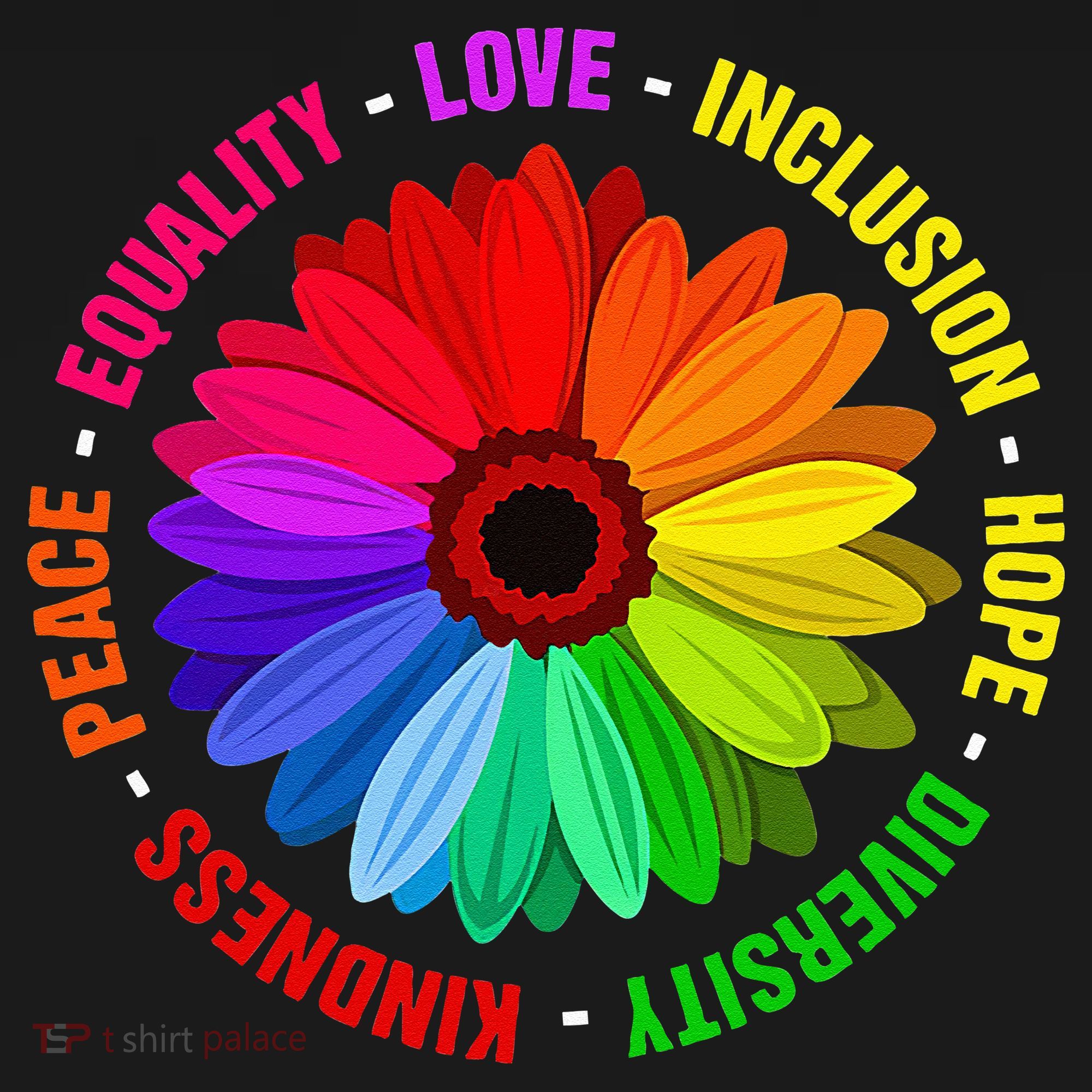 Kindness Peace Equality Love Inclusion Hope Diversity Kids Hoodie
