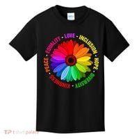 Kindness Peace Equality Love Inclusion Hope Diversity Kids T-Shirt thumb 0