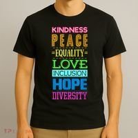 Kindness Peace Equality Love Inclusion Hope Diversity T-Shirt thumb 3