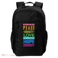 Kindness Peace Equality Love Inclusion Hope Diversity Backpack thumb 0