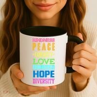 Kindness Peace Equality Love Inclusion Hope Diversity Coffee Mug thumb 3