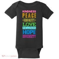Kindness Peace Equality Love Inclusion Hope Diversity Baby Bodysuit thumb 0