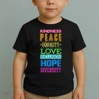 Kindness Peace Equality Love Inclusion Hope Diversity Toddler T-Shirt thumb 2