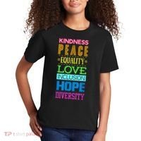 Kindness Peace Equality Love Inclusion Hope Diversity Kids T-Shirt thumb 2