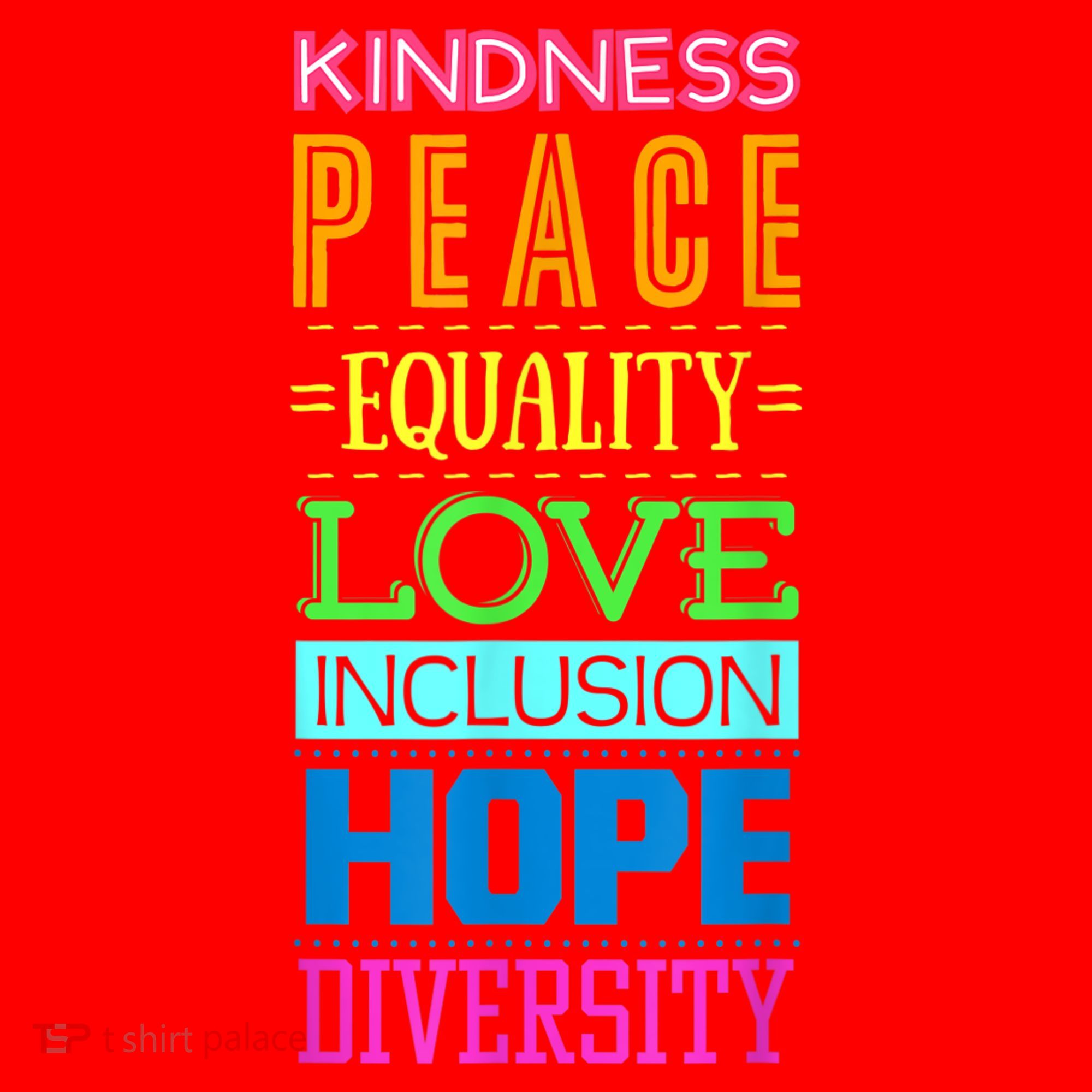 Kindness Peace Equality Love Inclusion Hope Diversity Santa Hat