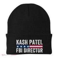 Kash Patel Fbi Director Patriotic American Flag Beanie thumb 0
