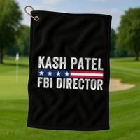Kash Patel Fbi Director Patriotic American Flag Golf Towel thumb 1