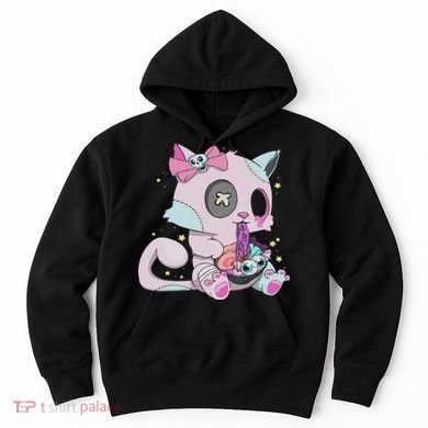 Kawaii Pastel Goth Witchy Cat Eats Ramen Cute Creepy Cat Hoodie