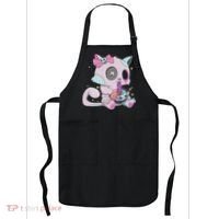 Kawaii Pastel Goth Witchy Cat Eats Ramen Cute Creepy Cat Apron thumb 0
