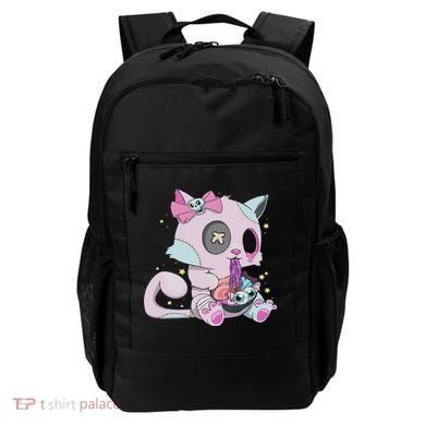 Kawaii Pastel Goth Witchy Cat Eats Ramen Cute Creepy Cat Backpack