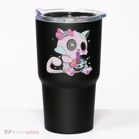 Kawaii Pastel Goth Witchy Cat Eats Ramen Cute Creepy Cat Tumbler thumb 0