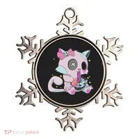 Kawaii Pastel Goth Witchy Cat Eats Ramen Cute Creepy Cat Ornament thumb 0