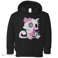 Kawaii Pastel Goth Witchy Cat Eats Ramen Cute Creepy Cat Toddler Hoodie thumb 0