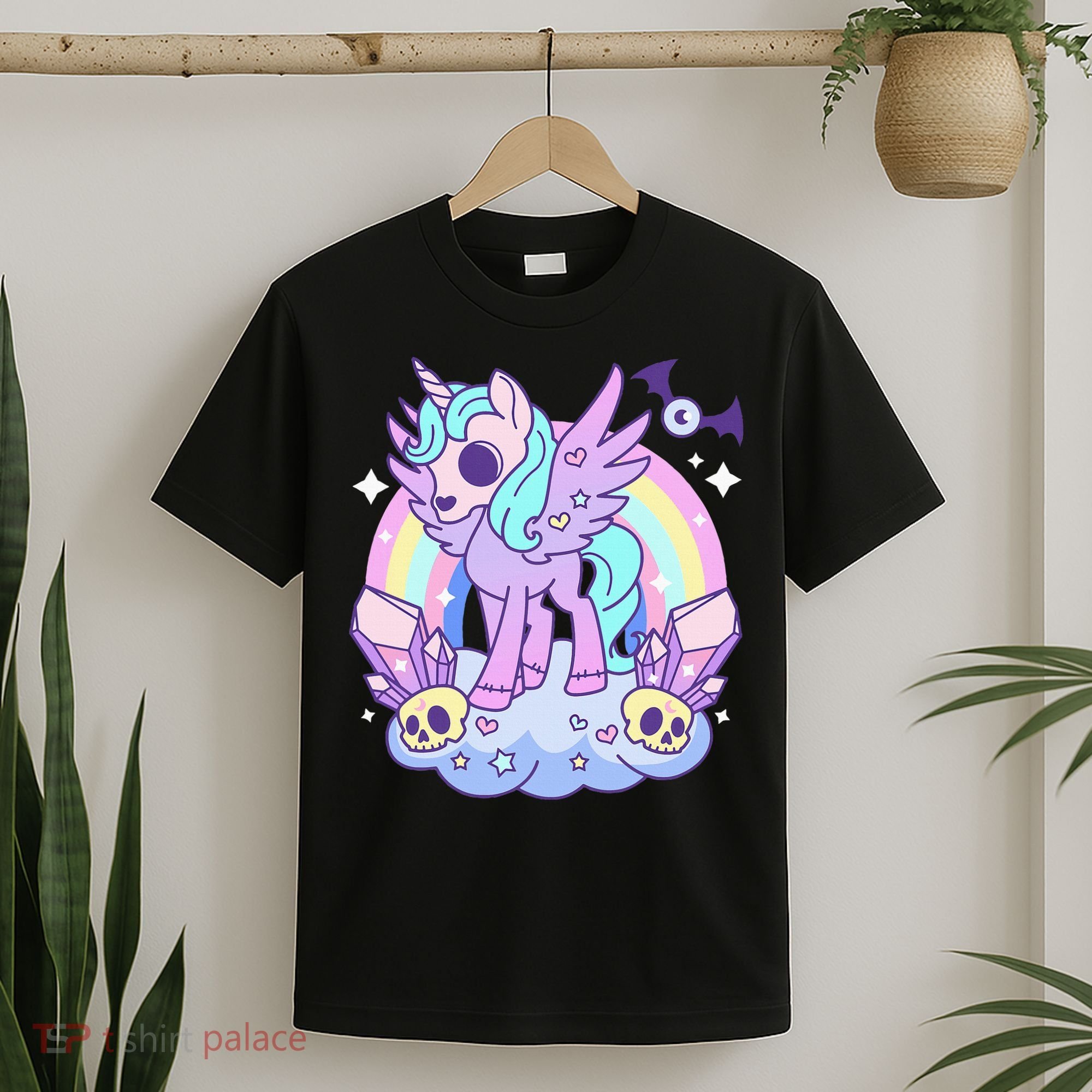 Kawaii Pastel Goth Unicorn Pony Aesthetic Gothic Skeleton T-Shirt