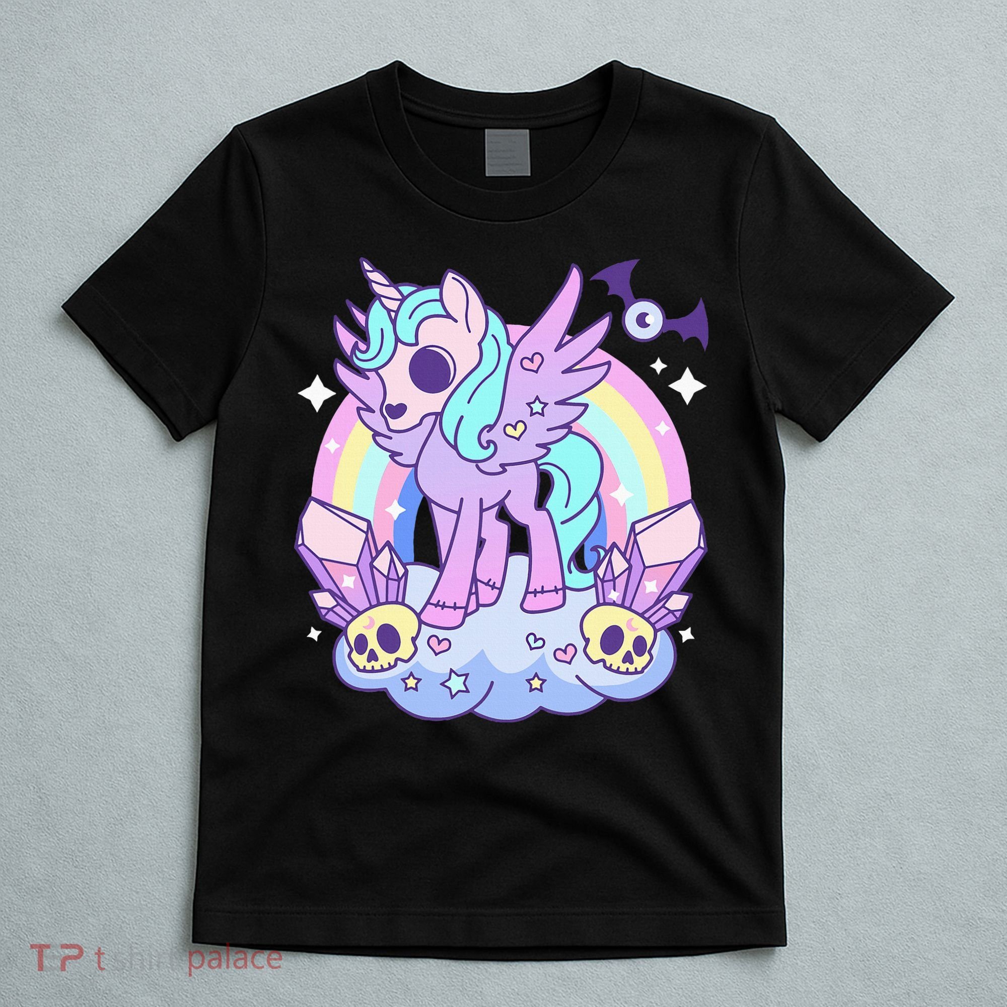 Kawaii Pastel Goth Unicorn Pony Aesthetic Gothic Skeleton T-Shirt