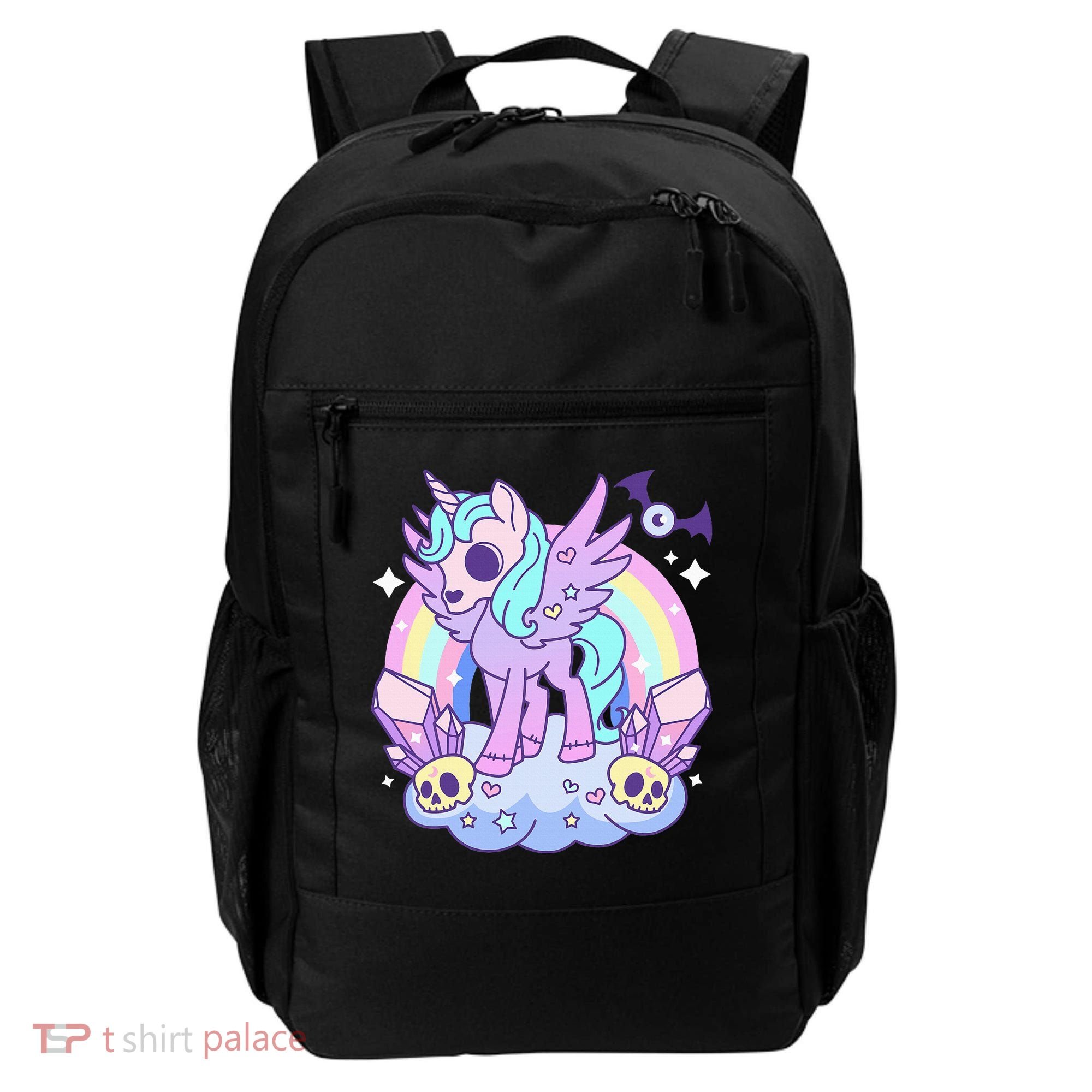 Kawaii Pastel Goth Unicorn Pony Aesthetic Gothic Skeleton Backpack