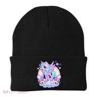 Kawaii Pastel Goth Unicorn Pony Aesthetic Gothic Skeleton Beanie thumb 0