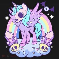 Kawaii Pastel Goth Unicorn Pony Aesthetic Gothic Skeleton Coaster thumb 2