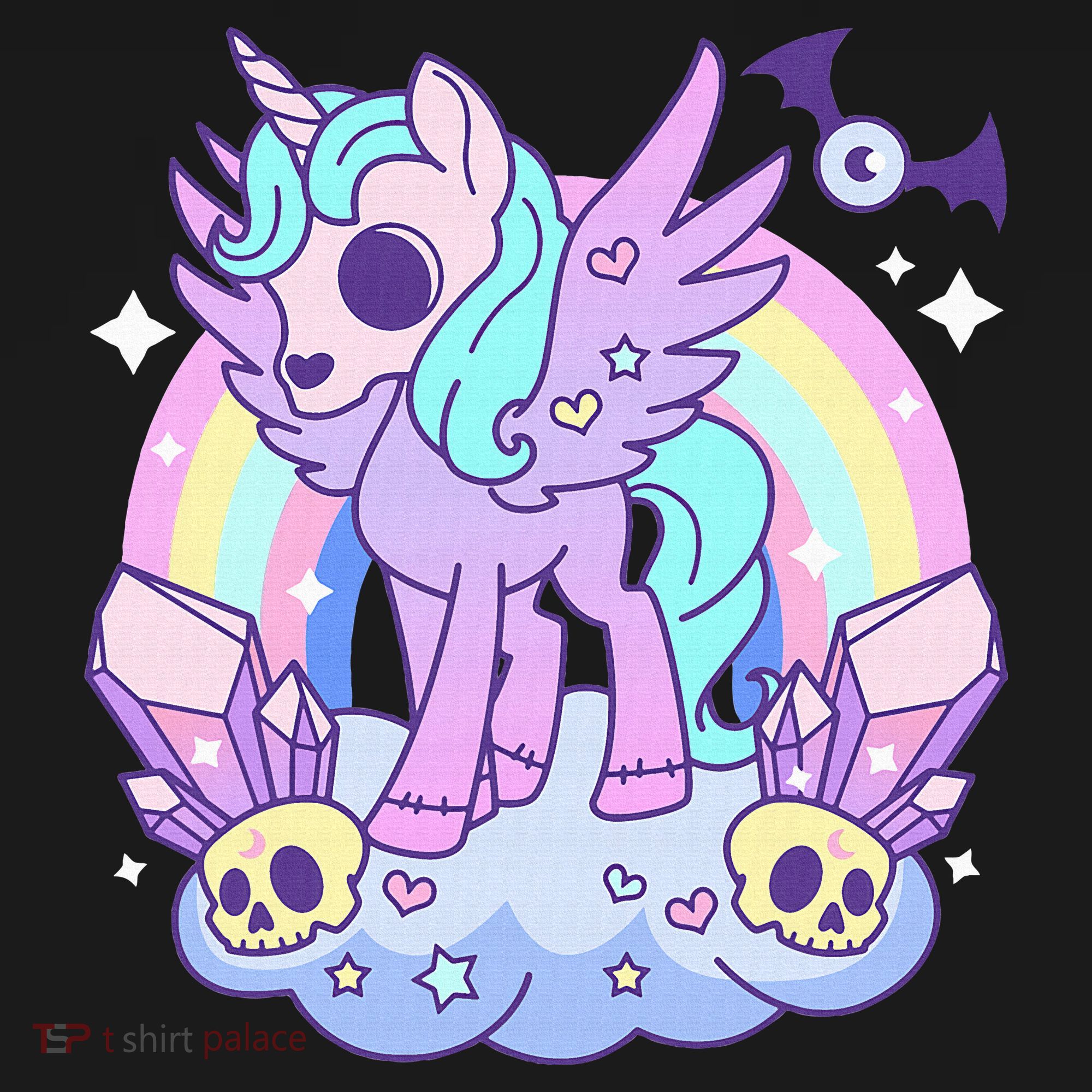 Kawaii Pastel Goth Unicorn Pony Aesthetic Gothic Skeleton Coaster