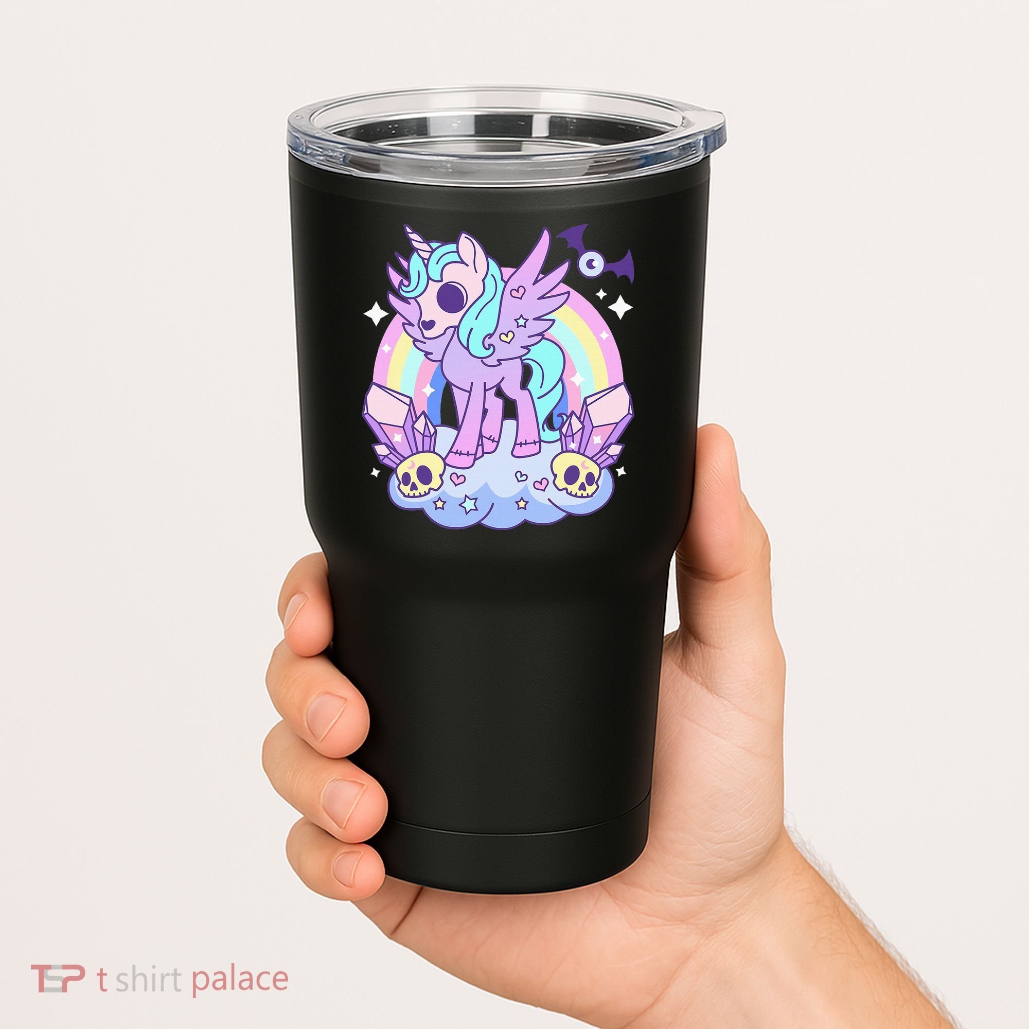 Kawaii Pastel Goth Unicorn Pony Aesthetic Gothic Skeleton Tumbler