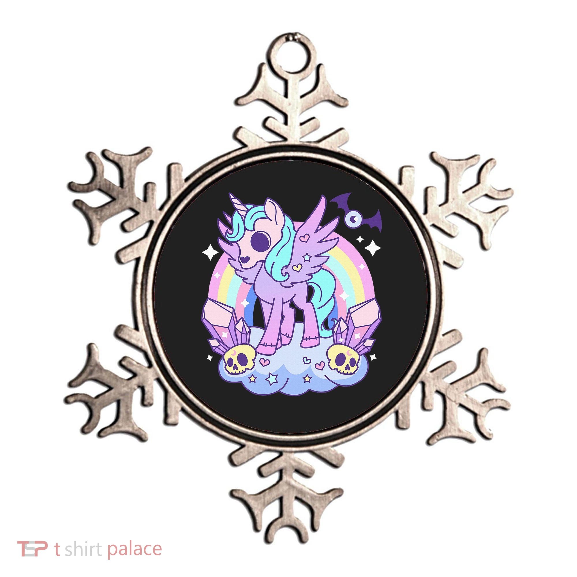 Kawaii Pastel Goth Unicorn Pony Aesthetic Gothic Skeleton Ornament