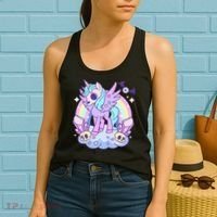 Kawaii Pastel Goth Unicorn Pony Aesthetic Gothic Skeleton Women's Tank Top thumb 2