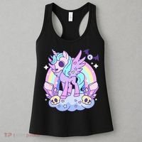 Kawaii Pastel Goth Unicorn Pony Aesthetic Gothic Skeleton Women's Tank Top thumb 3