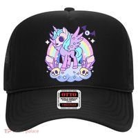 Kawaii Pastel Goth Unicorn Pony Aesthetic Gothic Skeleton Hat thumb 0