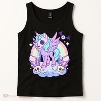 Kawaii Pastel Goth Unicorn Pony Aesthetic Gothic Skeleton Tank Top thumb 2
