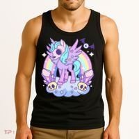 Kawaii Pastel Goth Unicorn Pony Aesthetic Gothic Skeleton Tank Top thumb 3