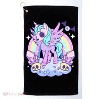 Kawaii Pastel Goth Unicorn Pony Aesthetic Gothic Skeleton Golf Towel thumb 0