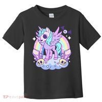 Kawaii Pastel Goth Unicorn Pony Aesthetic Gothic Skeleton Toddler T-Shirt thumb 0