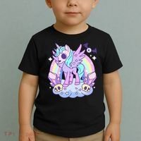 Kawaii Pastel Goth Unicorn Pony Aesthetic Gothic Skeleton Toddler T-Shirt thumb 2
