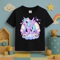 Kawaii Pastel Goth Unicorn Pony Aesthetic Gothic Skeleton Toddler T-Shirt thumb 3