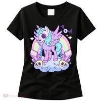 Kawaii Pastel Goth Unicorn Pony Aesthetic Gothic Skeleton Women's T-Shirt thumb 0