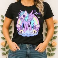 Kawaii Pastel Goth Unicorn Pony Aesthetic Gothic Skeleton Women's T-Shirt thumb 2
