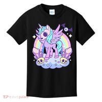 Kawaii Pastel Goth Unicorn Pony Aesthetic Gothic Skeleton Kids T-Shirt thumb 0