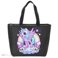 Kawaii Pastel Goth Unicorn Pony Aesthetic Gothic Skeleton Tote Bag thumb 0