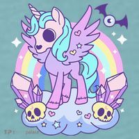 Kawaii Pastel Goth Unicorn Pony Aesthetic Gothic Skeleton Sueded Cloud Jersey T-Shirt thumb 2