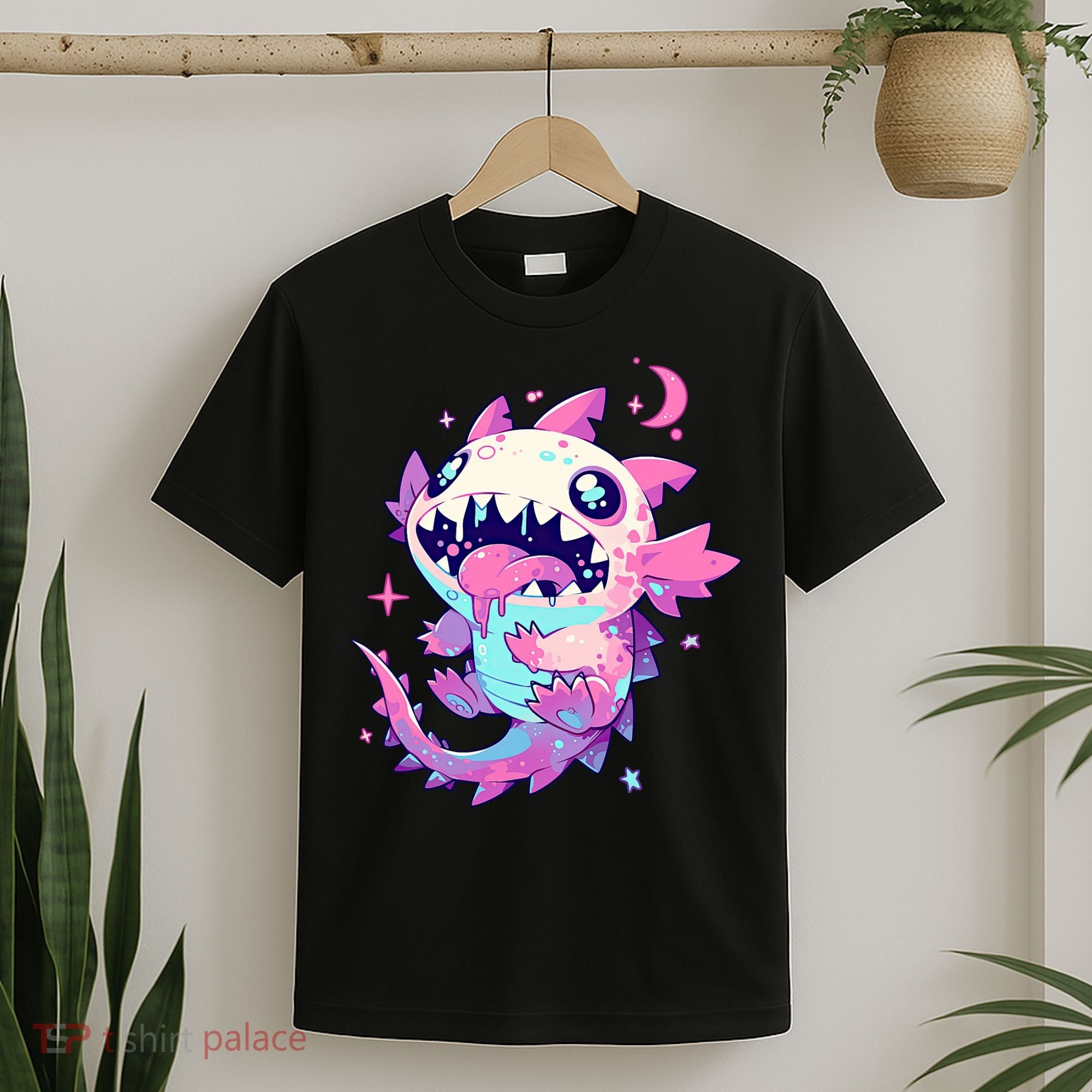 Kawaii Pastel Goth Creepy Cute Pi.nk Zombie Axolotl  T-Shirt