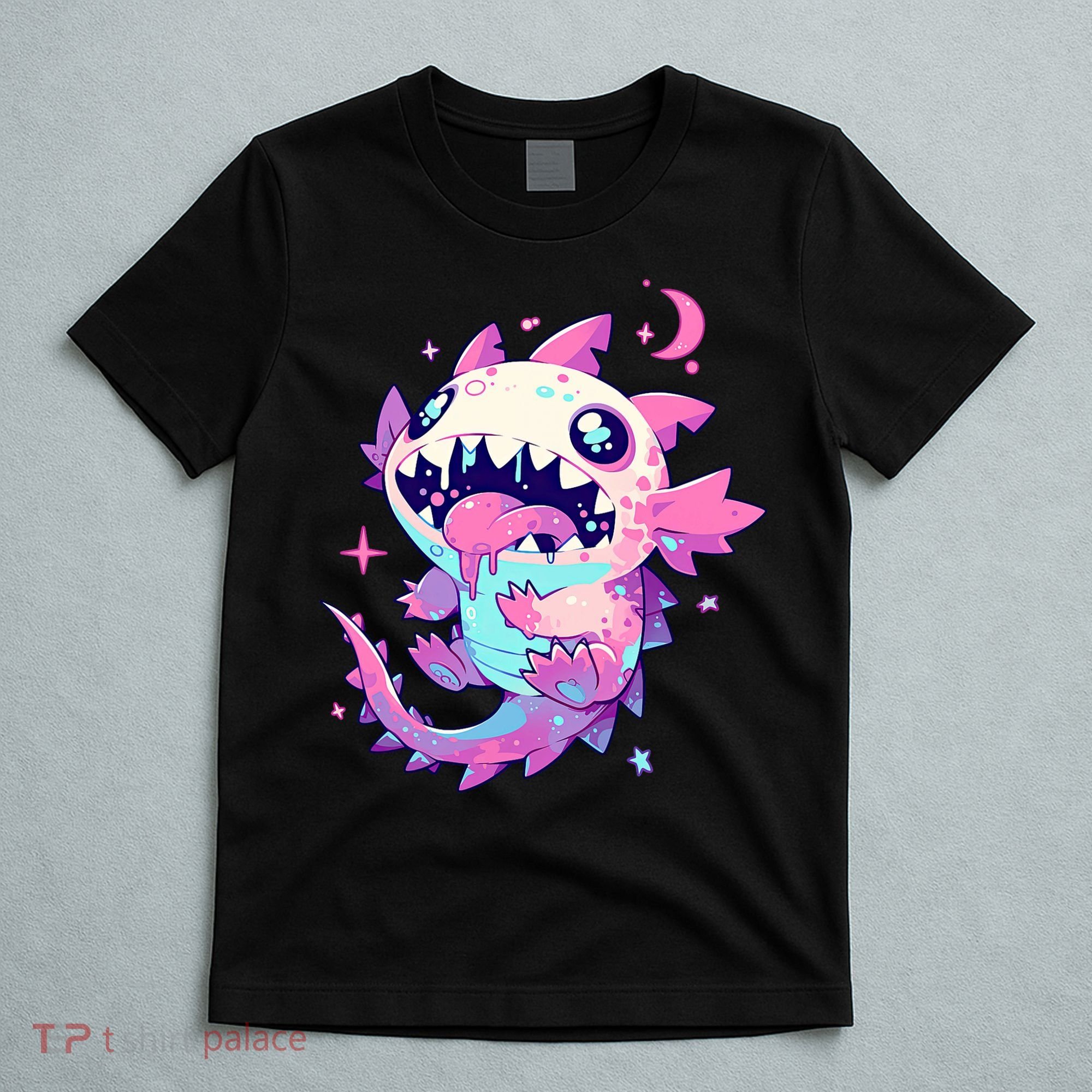 Kawaii Pastel Goth Creepy Cute Pi.nk Zombie Axolotl  T-Shirt