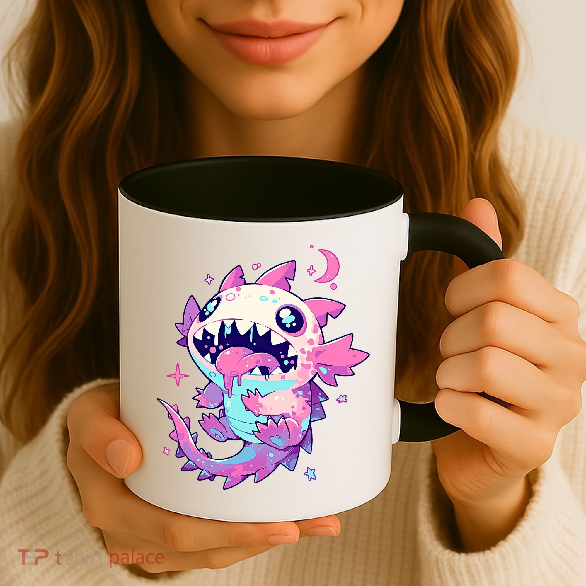 Kawaii Pastel Goth Creepy Cute Pi.nk Zombie Axolotl  Coffee Mug