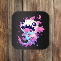Kawaii Pastel Goth Creepy Cute Pi.nk Zombie Axolotl  Coaster thumb 0