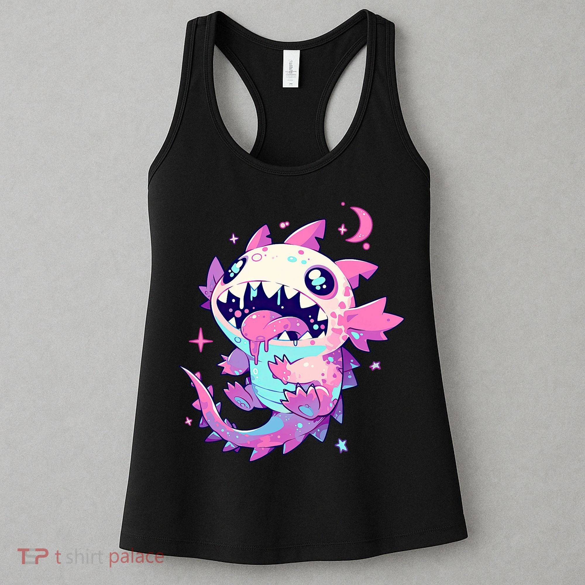 Kawaii Pastel Goth Creepy Cute Pi.nk Zombie Axolotl  Women's Tank Top