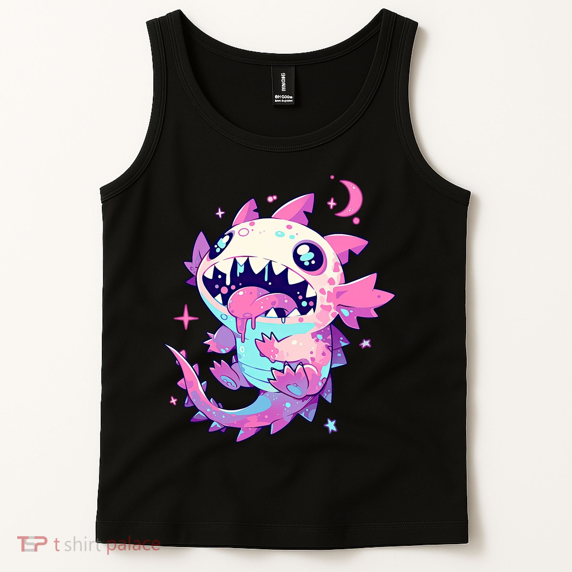 Kawaii Pastel Goth Creepy Cute Pi.nk Zombie Axolotl  Tank Top