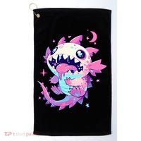 Kawaii Pastel Goth Creepy Cute Pi.nk Zombie Axolotl  Golf Towel thumb 0