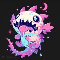 Kawaii Pastel Goth Creepy Cute Pi.nk Zombie Axolotl  Kids Sweatshirt thumb 2