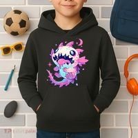 Kawaii Pastel Goth Creepy Cute Pi.nk Zombie Axolotl  Kids Hoodie thumb 2