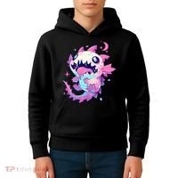Kawaii Pastel Goth Creepy Cute Pi.nk Zombie Axolotl  Kids Hoodie thumb 4